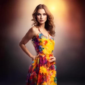 Элегантное платье с цветочным принтом